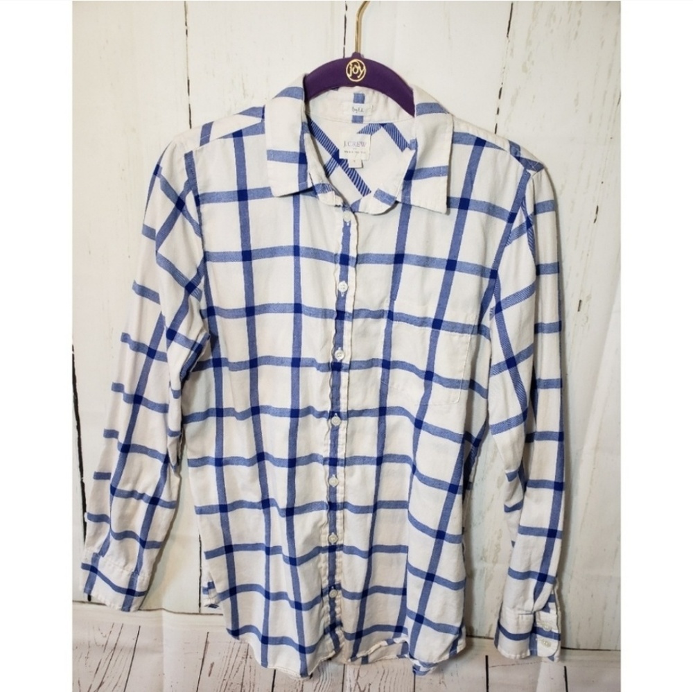 J. CREW FACTORY plaid boyfit button down S